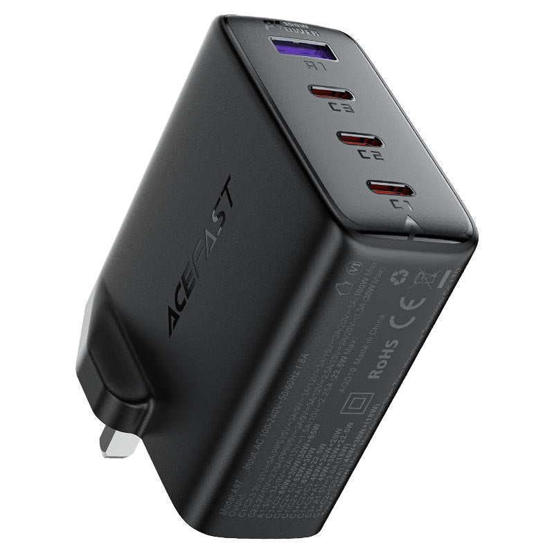 ACEFAST A97 PD100W GaN 3*USB-C+USB-A Charger Black