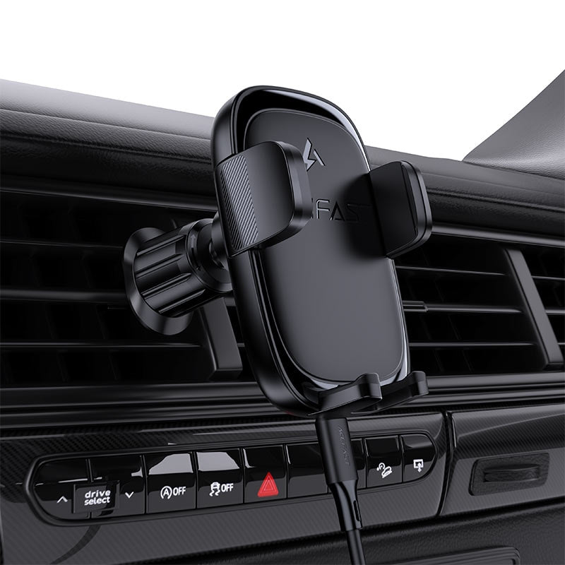 ACEFAST D48 Air Vent Mechanical Clamp Wireless Car Holder Black