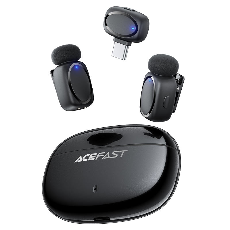 ACEFAST R2 Wireless 2 Microphones With Type-C Receiver Black