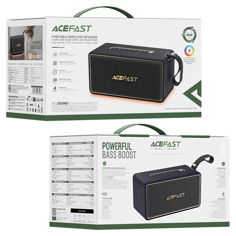 ACEFAST K3 Max Portable 20H Wireless TWS Speaker 80W Black