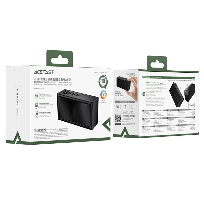 ACEFAST K9 Go Portable 40MM Wireless Speaker 10H Black