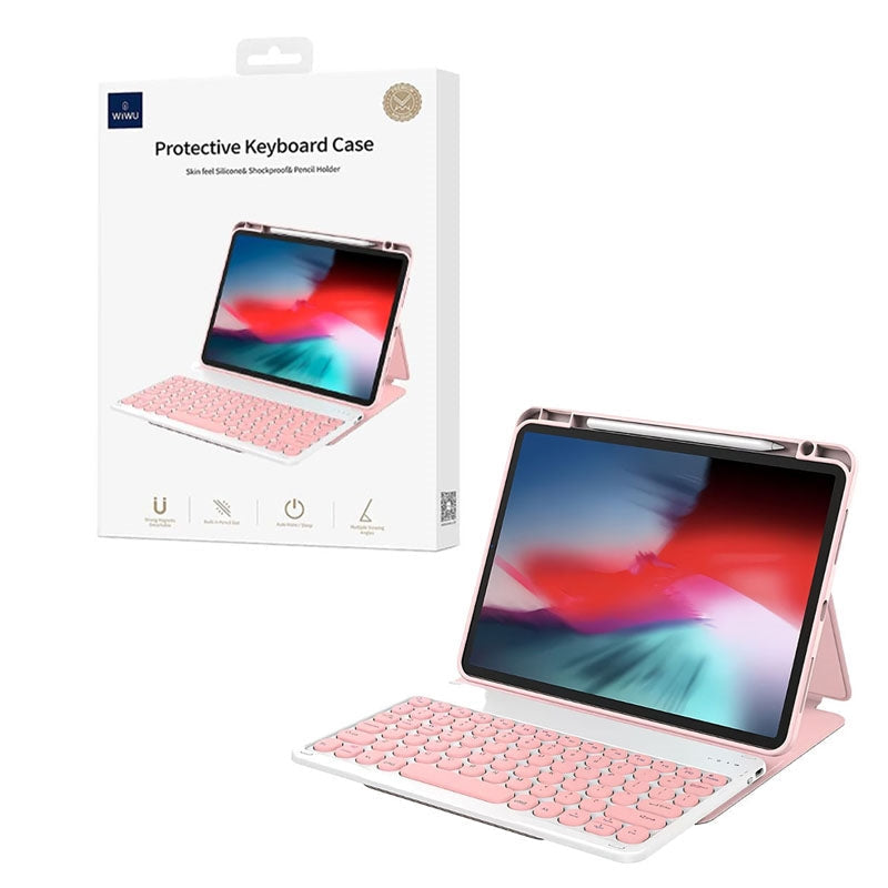 WiWU Universal iPad 10.9"- 11" 24 / 25 / Air Bluetooth Keyboard Case Pink