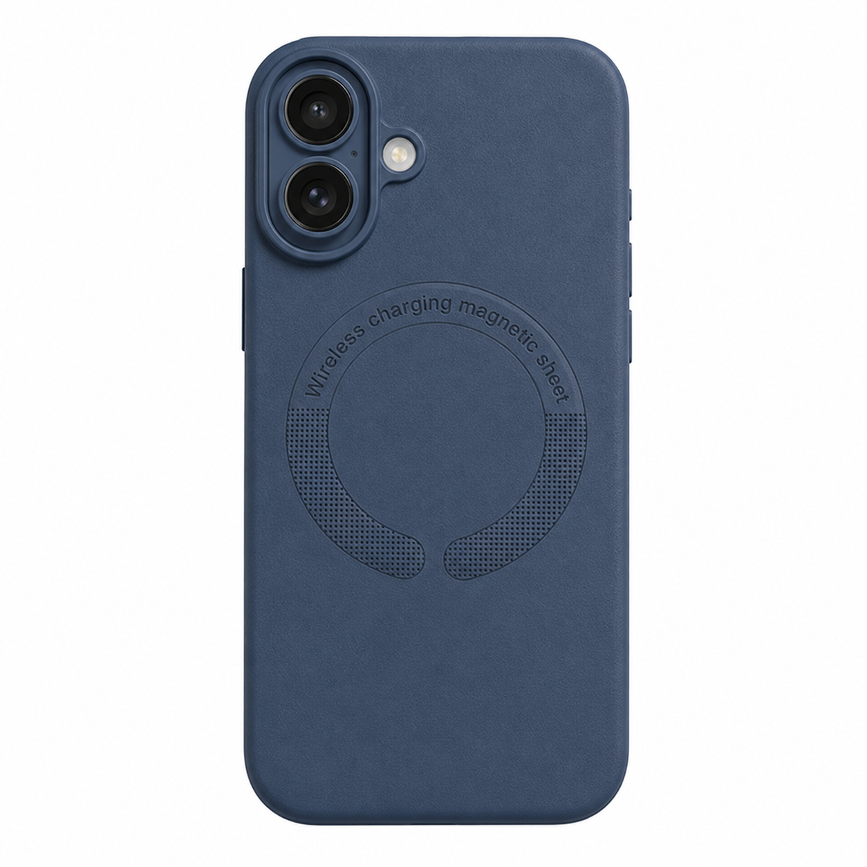 For Apple iPhone 17 Magnetic Ring Leather Case Blue