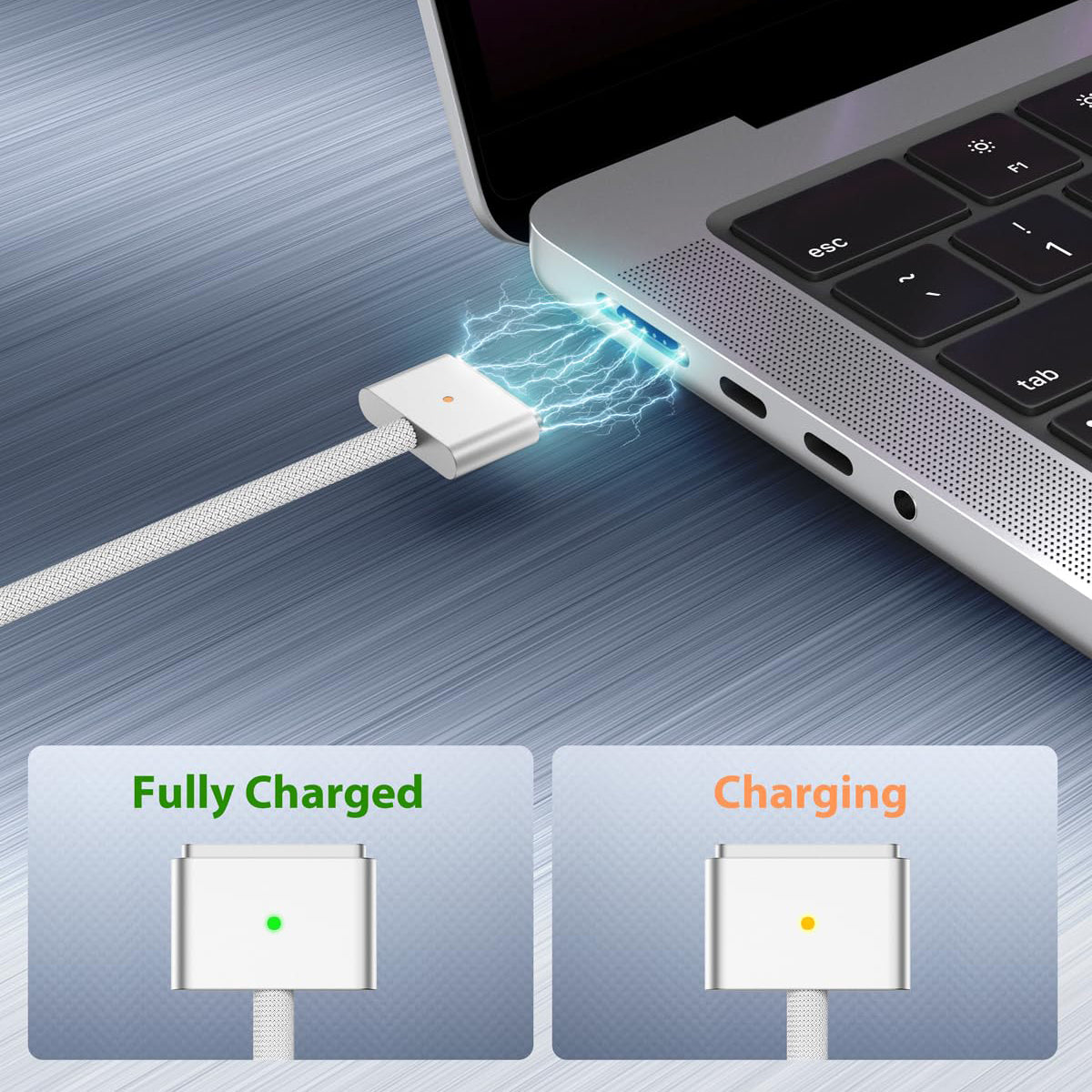 USB-C / Type-C To Magsafe 3 3rd T-Tip Fast Charging Cable for Macbook Pro / Air-www.firsthelptech.ie