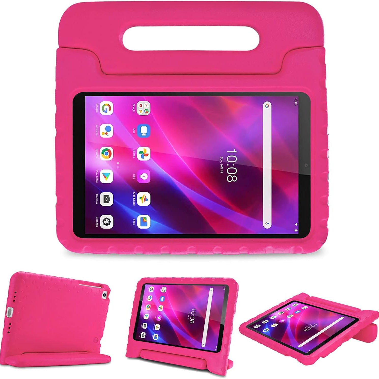 For Lenovo Tab M8 2nd TB-8505X TB-8505F Kids Case Shockproof Cover With Stand - Pink-www.firsthelptech.ie