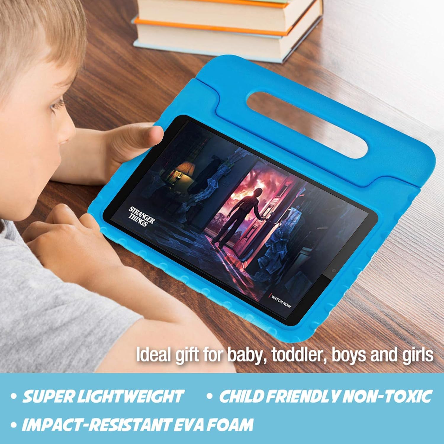 For Lenovo Tab M8 4th Gen TB-300FU TB-300XU Kids Case Shockproof Cover With Stand - Blue-www.firsthelptech.ie