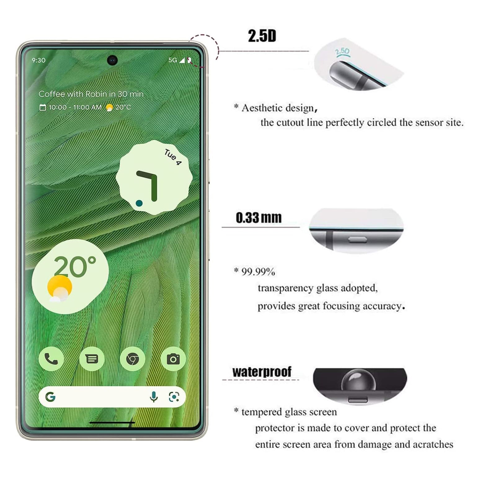 For Google Pixel 7 Tempered Glass / Screen Protector