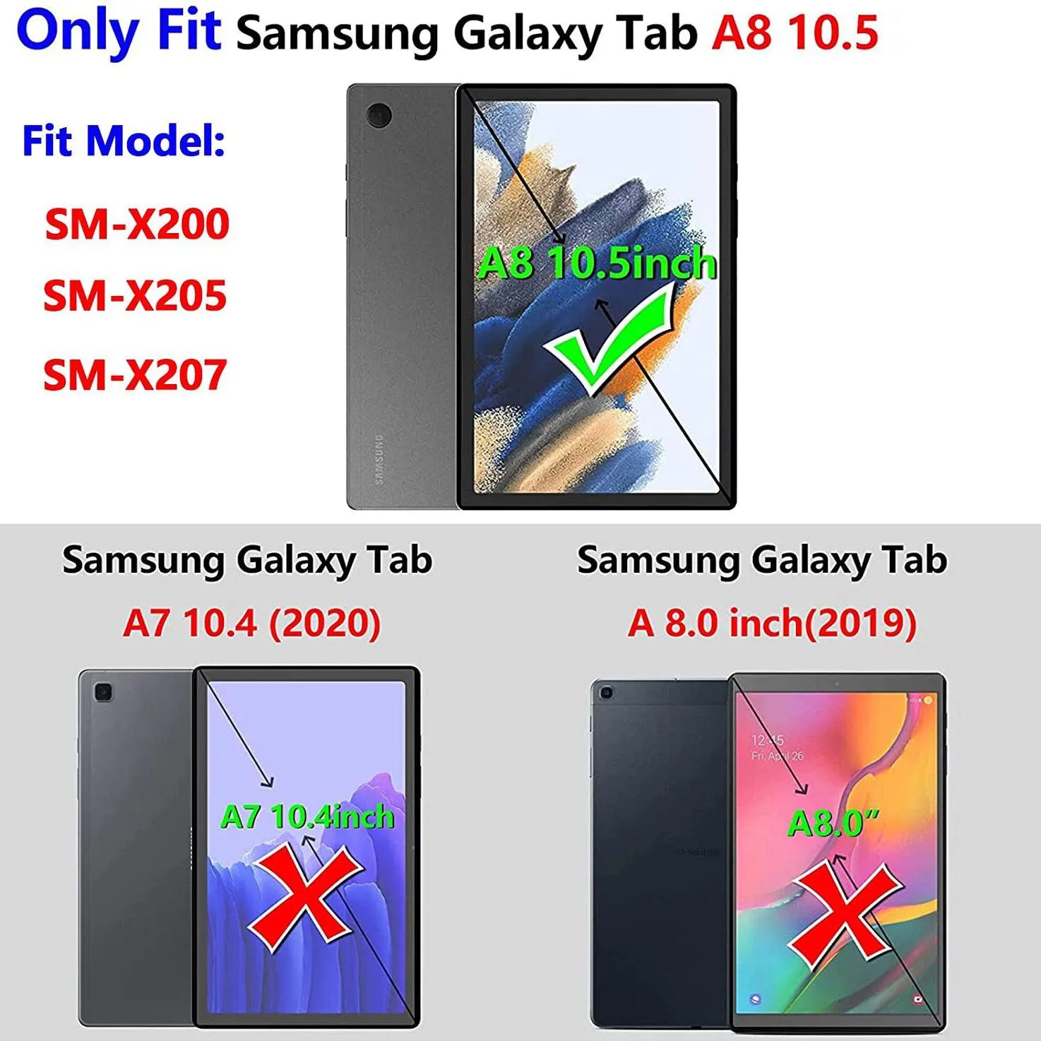 For Samsung Galaxy Tab A8 10.5 2021 Kids Case Shockproof Cover With Stand - Purple