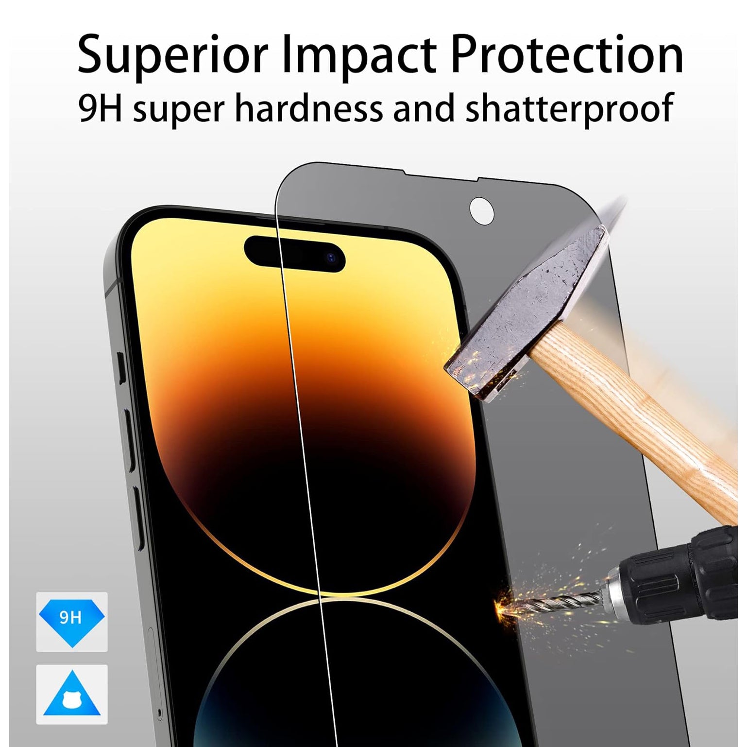 Privacy Anti Spy Screen Protector For Apple iPhone 14 Pro Tempered Glass
