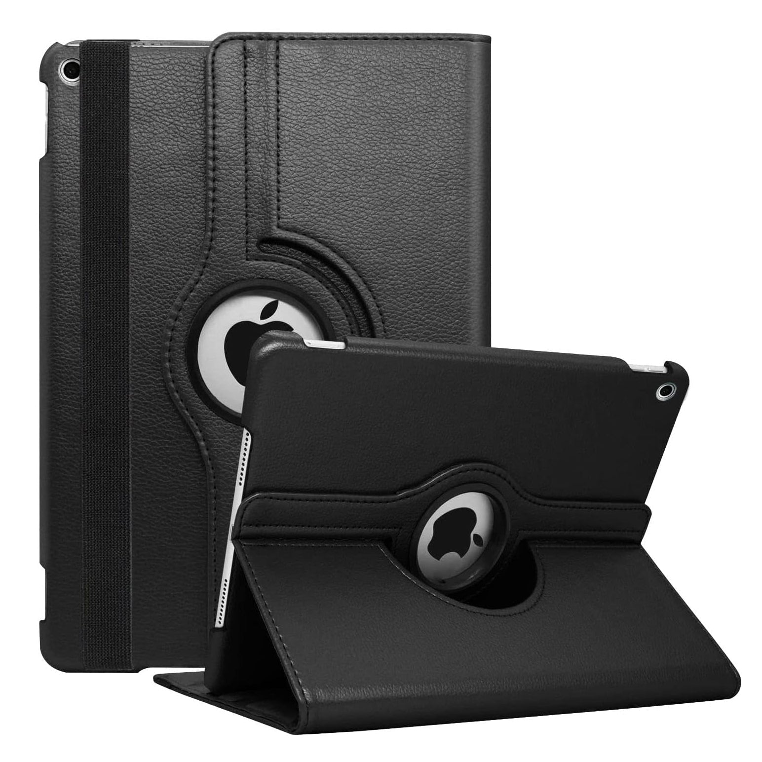 For Apple iPad 10.2" 2021 (9th Gen) Tablet Case 360° Rotating PU Leather Cover - Black