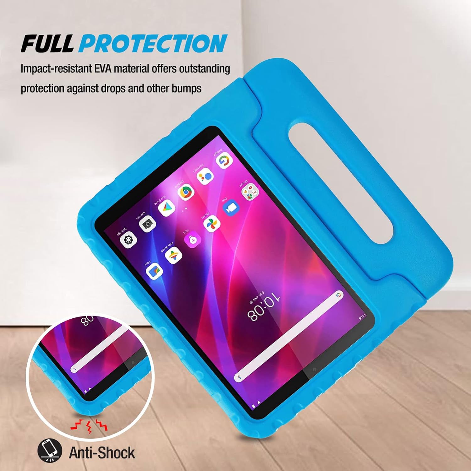 For Lenovo Tab M8 2nd TB-8505X TB-8505F Kids Case Shockproof Cover With Stand - Blue-www.firsthelptech.ie