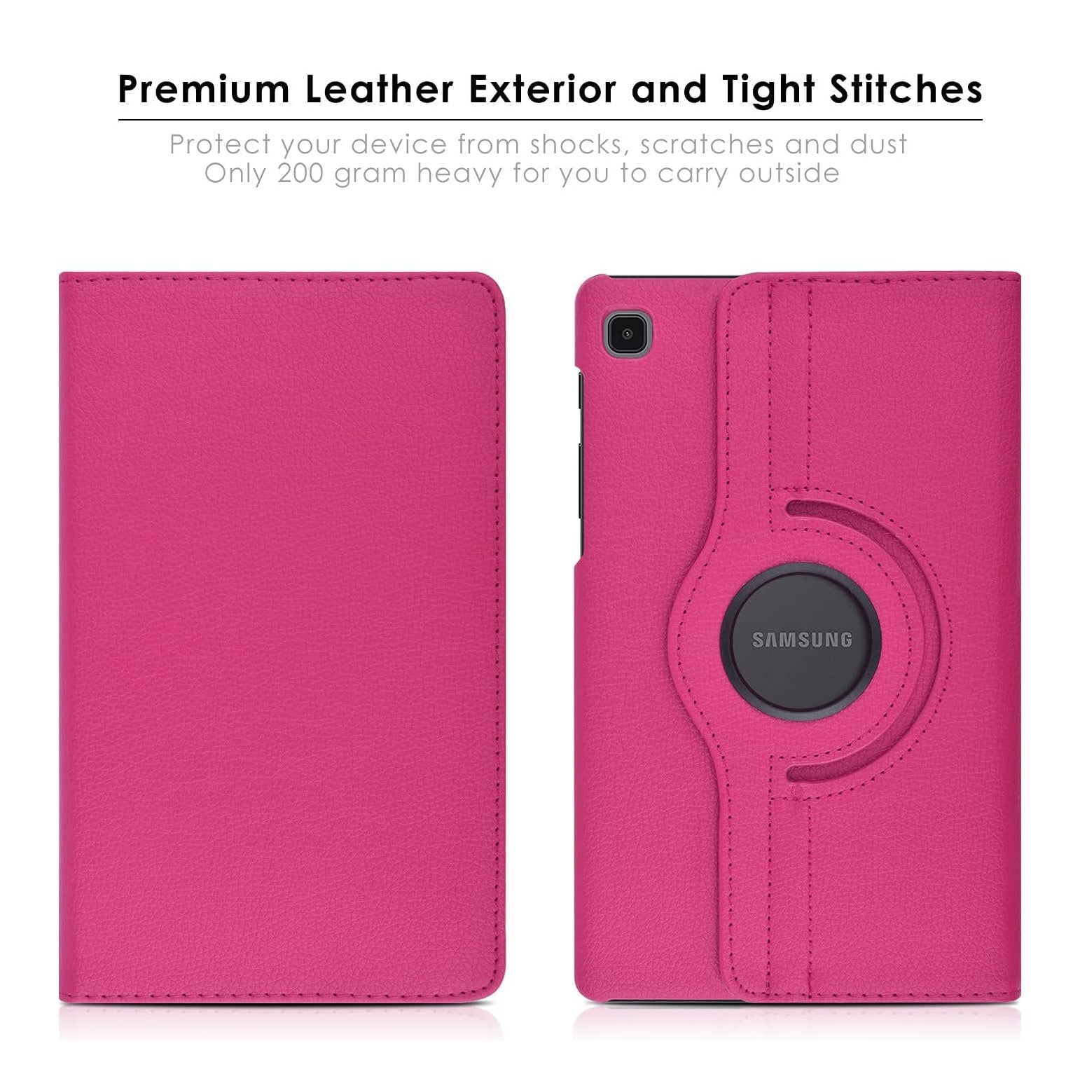 For Samsung Galaxy Tab A7 Lite Tablet Case 360° Rotating PU Leather Cover - Rose