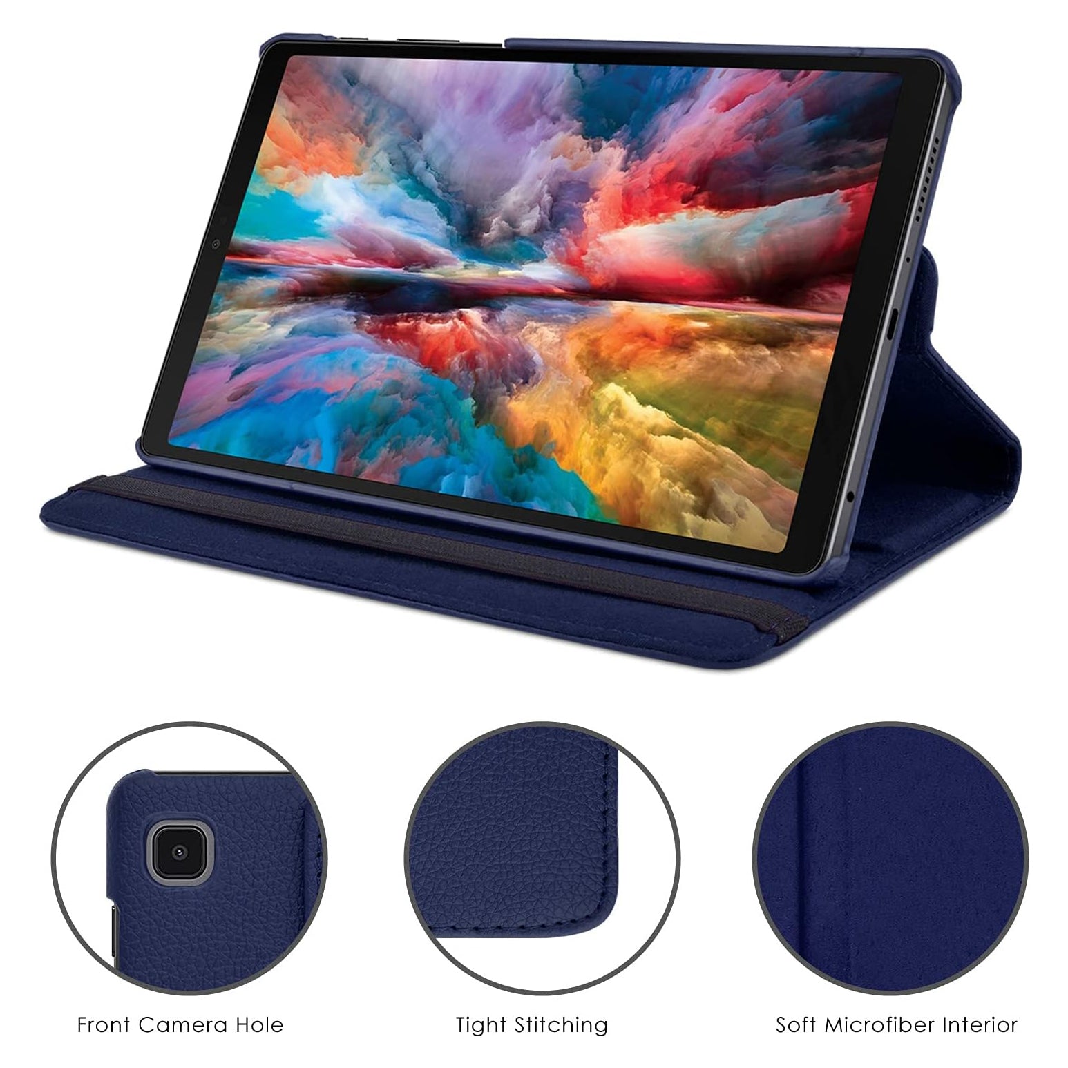 For Samsung Galaxy Tab A7 Lite Tablet Case 360° Rotating PU Leather Cover - Blue