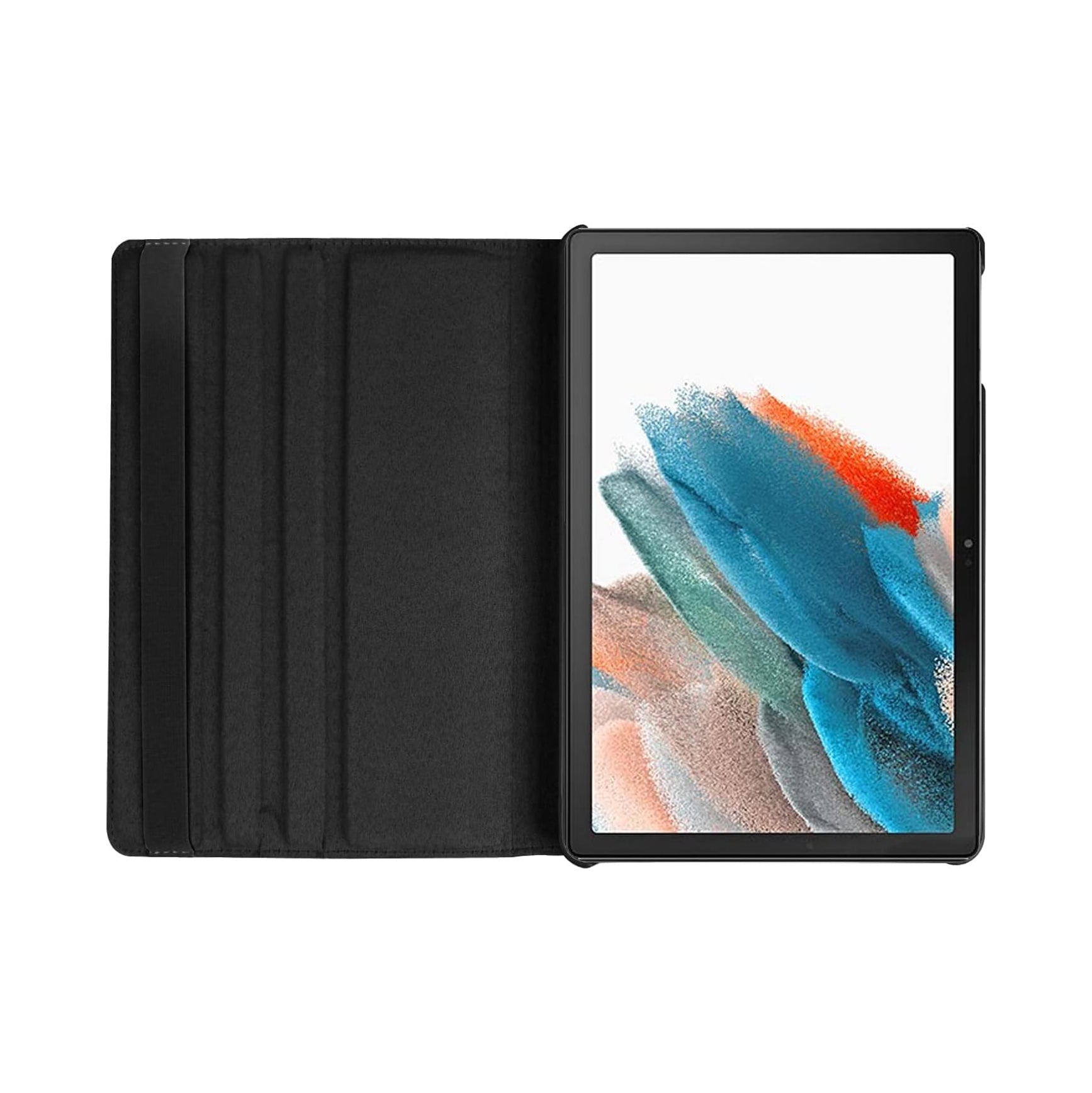 For Samsung Galaxy Tab A8 10.5 2021 Tablet Case 360° Rotating PU Leather Cover - Black