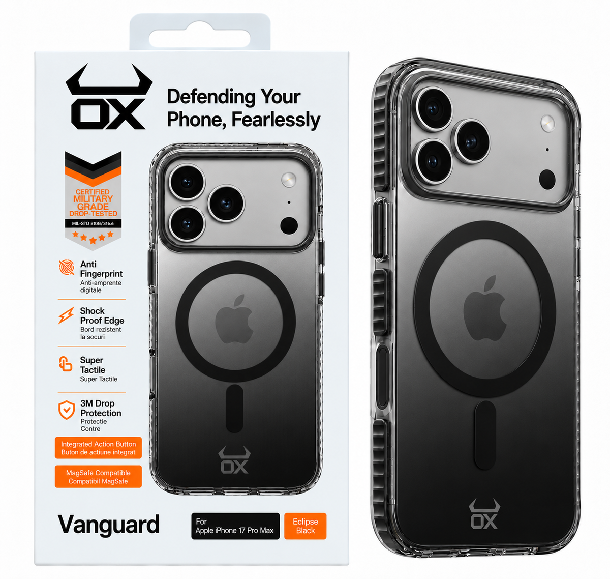 For Apple iPhone 17 Pro Max OX Vanguard Case MagSafe - Eclipse Black