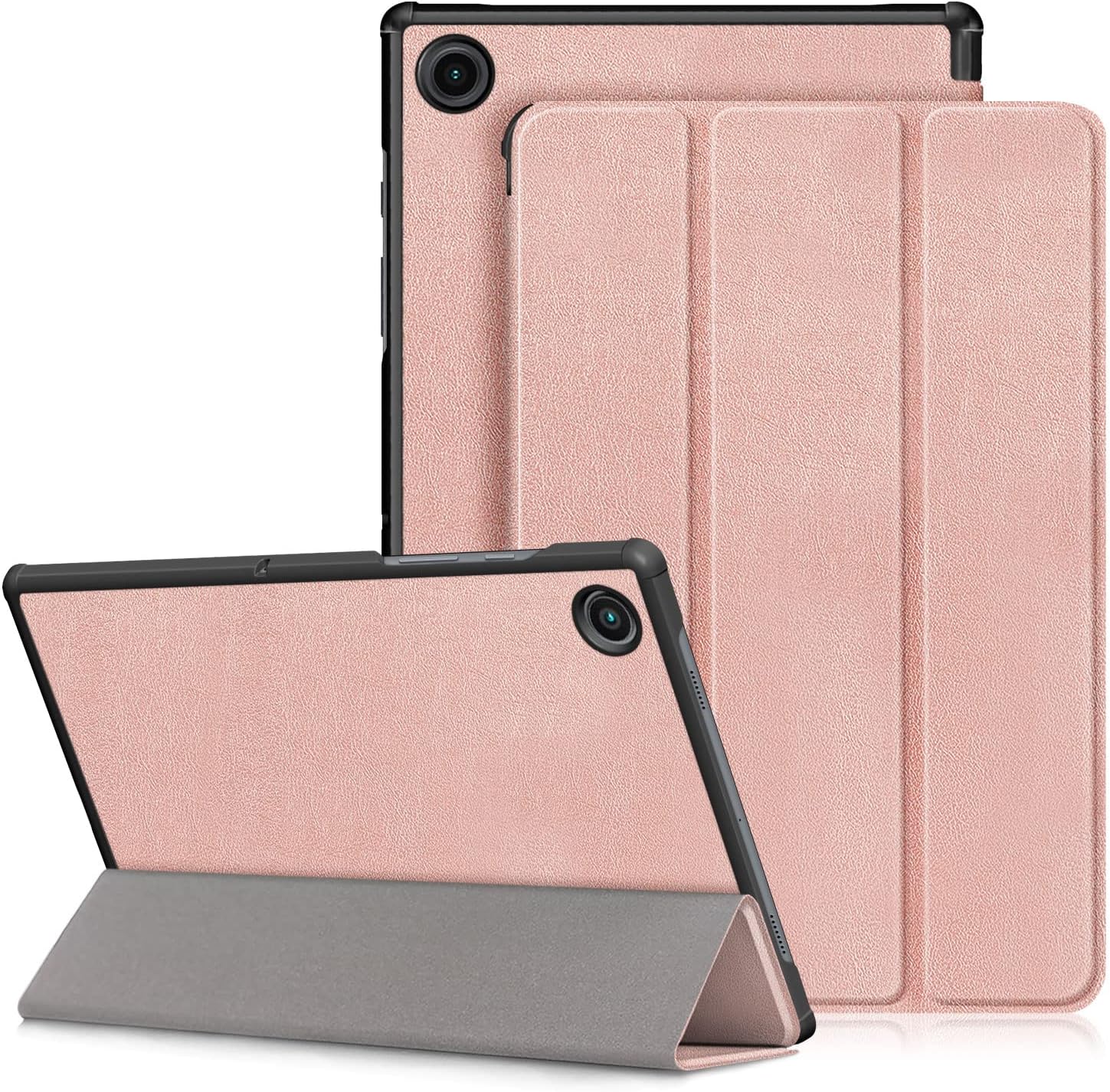 For Samsung Galaxy Tab A8 10.5 SM-X200 (2021) Ultraslim Tri Fold Wallet Case - Rose Gold