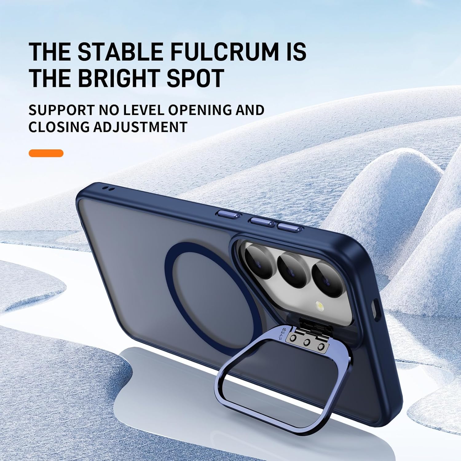 For Samsung Galaxy S24 / S25 Skin-Feel Camera Holder Magsafe Case Blue