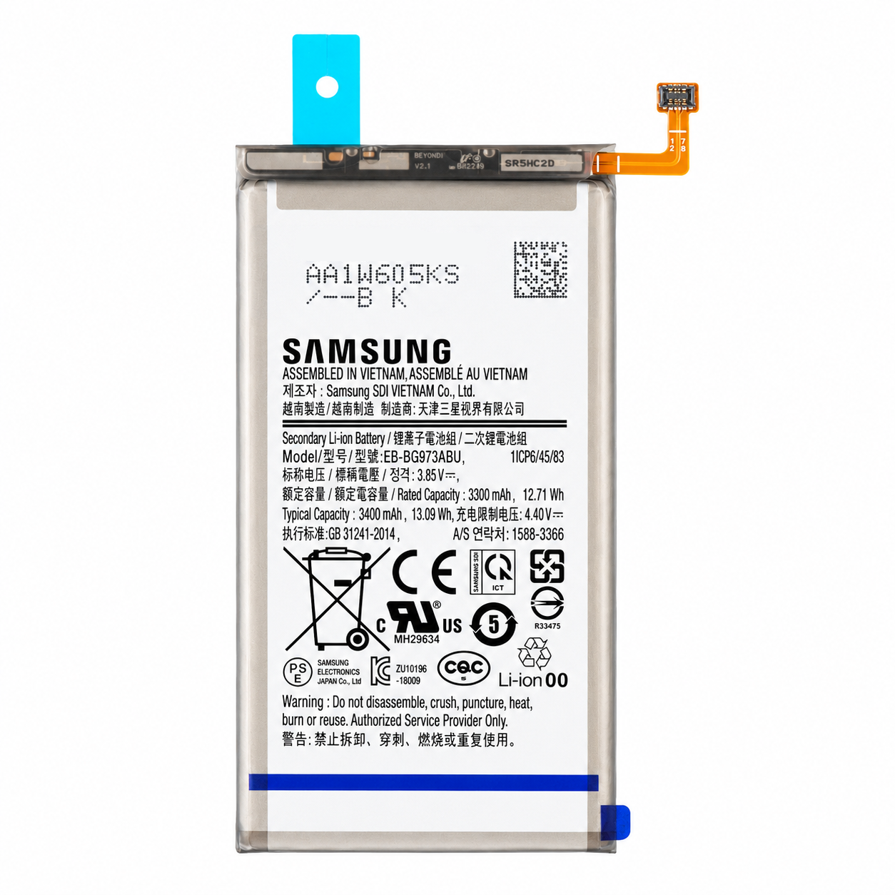 Samsung Galaxy S10 SM-G973 Battery EB-BG973ABU 3400mAh | GH82-18826A Original Service Pack