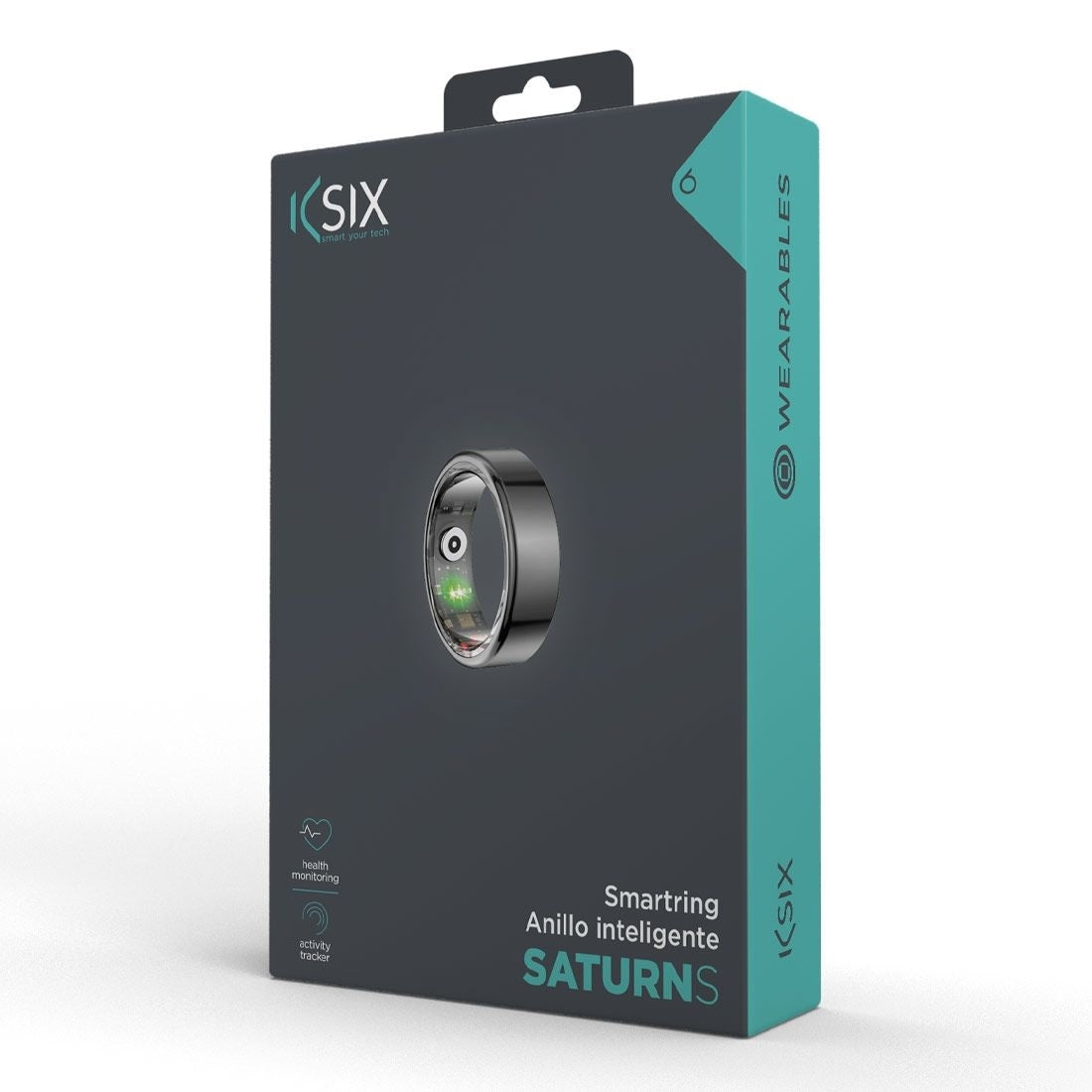 KSIX Saturn Smart Ring Size S 9 Black