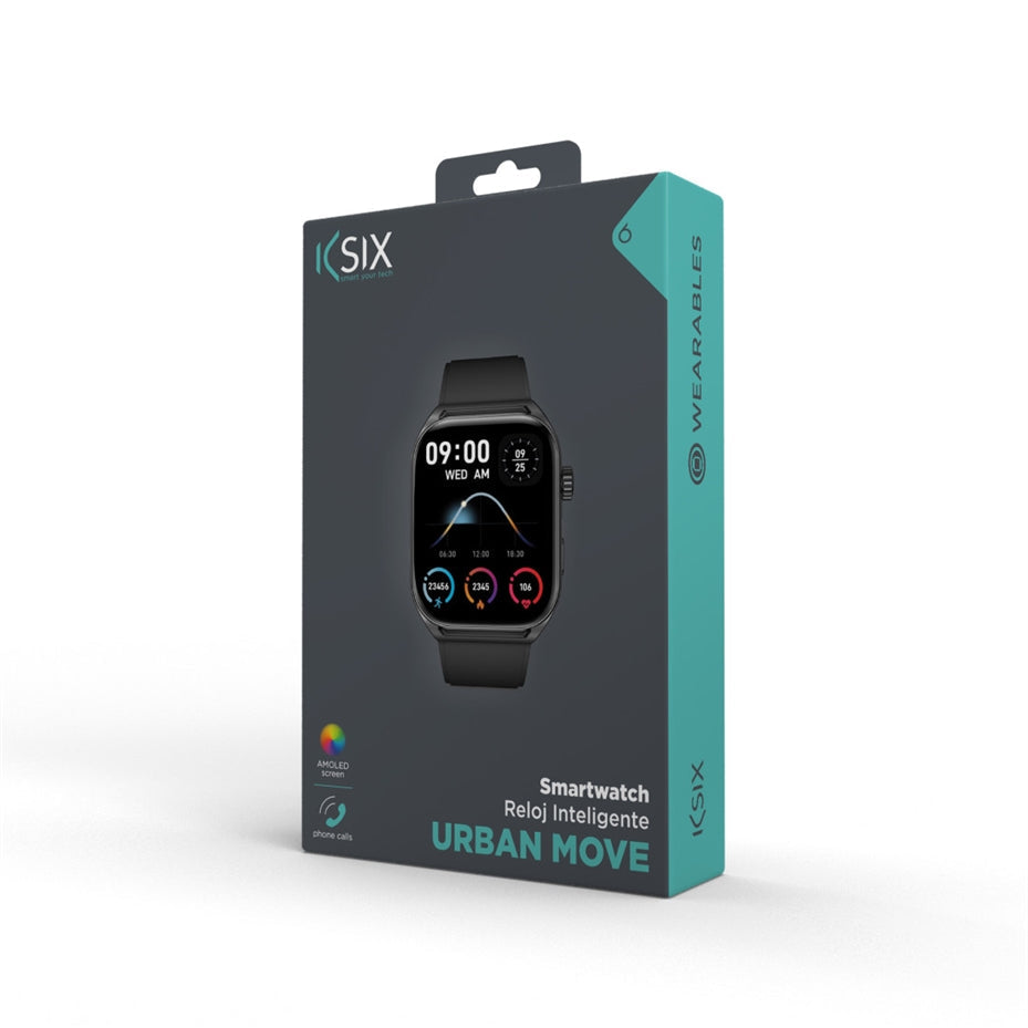 Ksix Urban Move Smartwatch AMOLED 2.06” Display Black