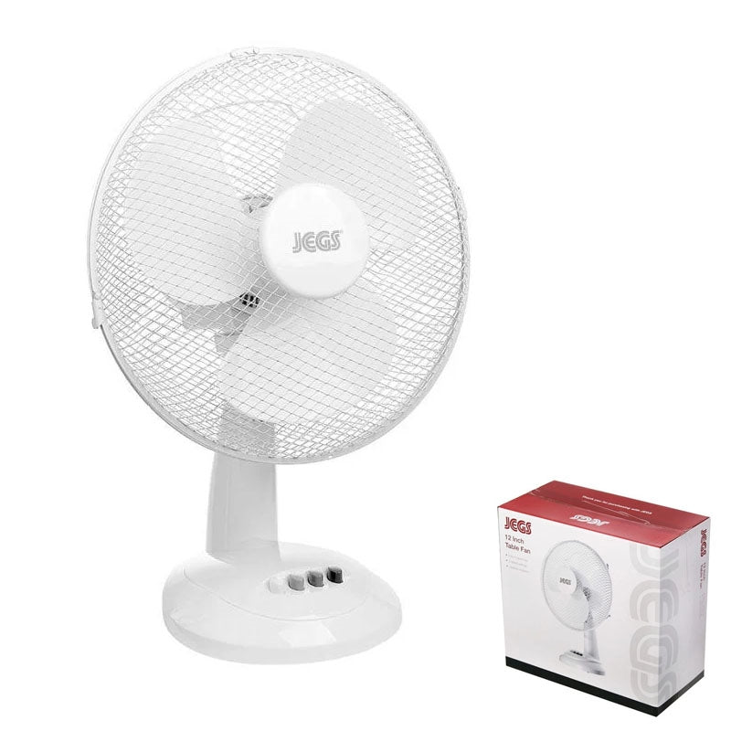 Home Basic 40W 3 Speed 12 Inch Table Fan EU White