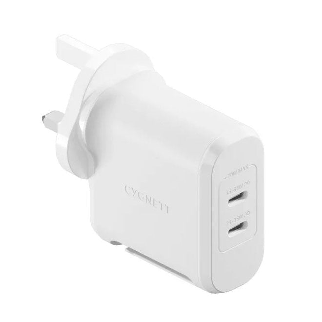 Cygnett Power Max CY4136PBCHE Dual Type-C Wall Charger 70W White