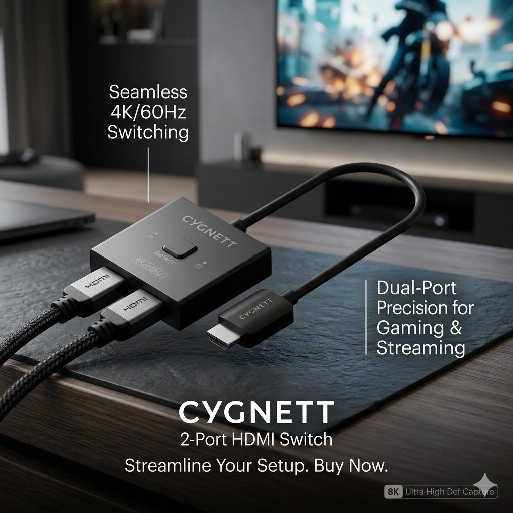Cygnett CY5387CYHUB  2 In 1 Bi-Directional Dual HDMI Switch 4K