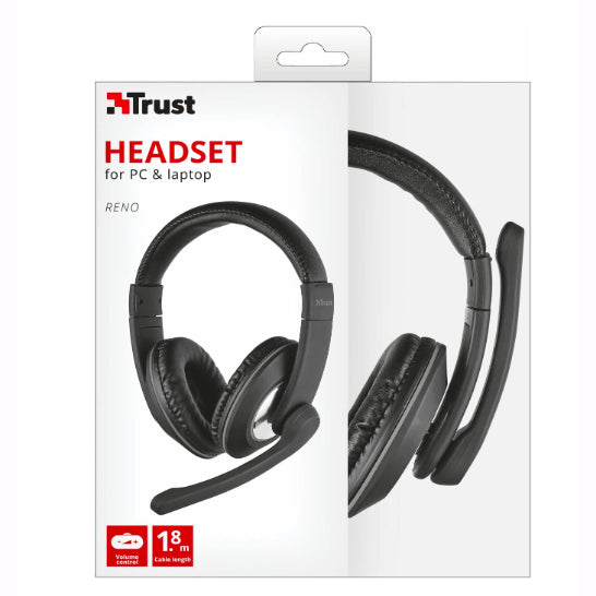 Trust Reno Wired Headphones with Microphone Black