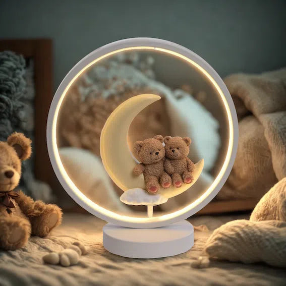 Teddy Duo On Moon Ring Light