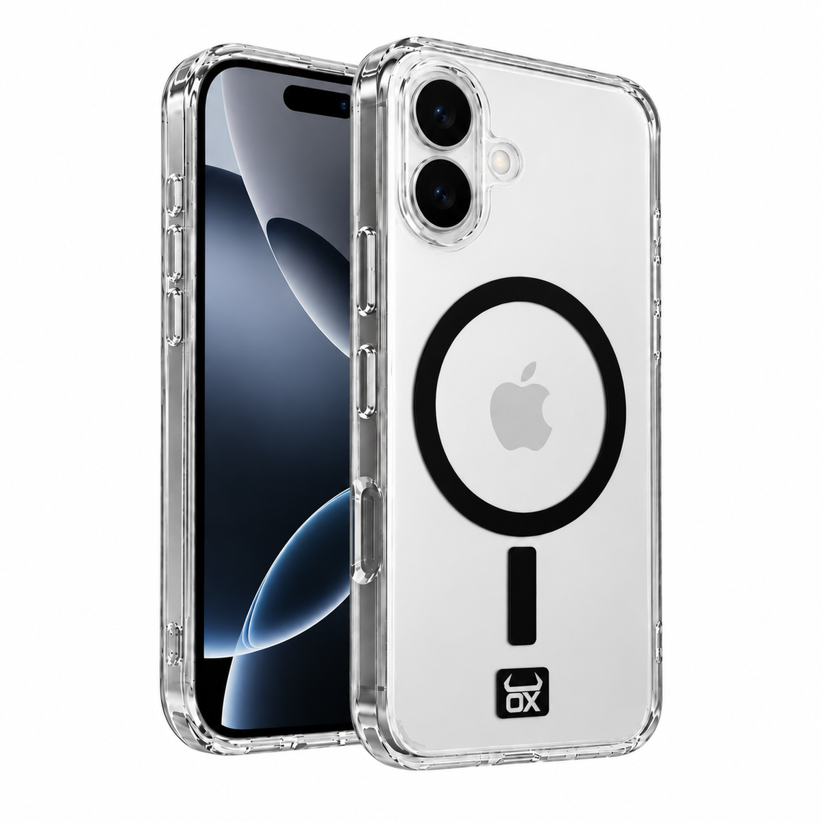 For Apple iPhone 16 OX MagClear With MagSafe Case - Bison Black