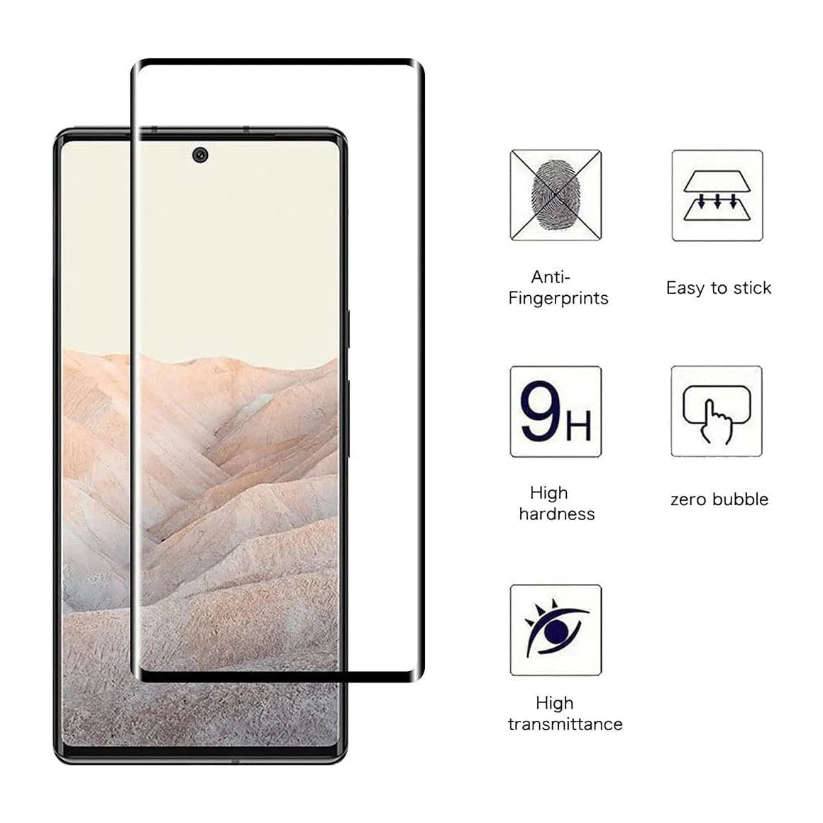 9D Full Coverage Screen Protector For Google Pixel 6 Pro Tempered Glass