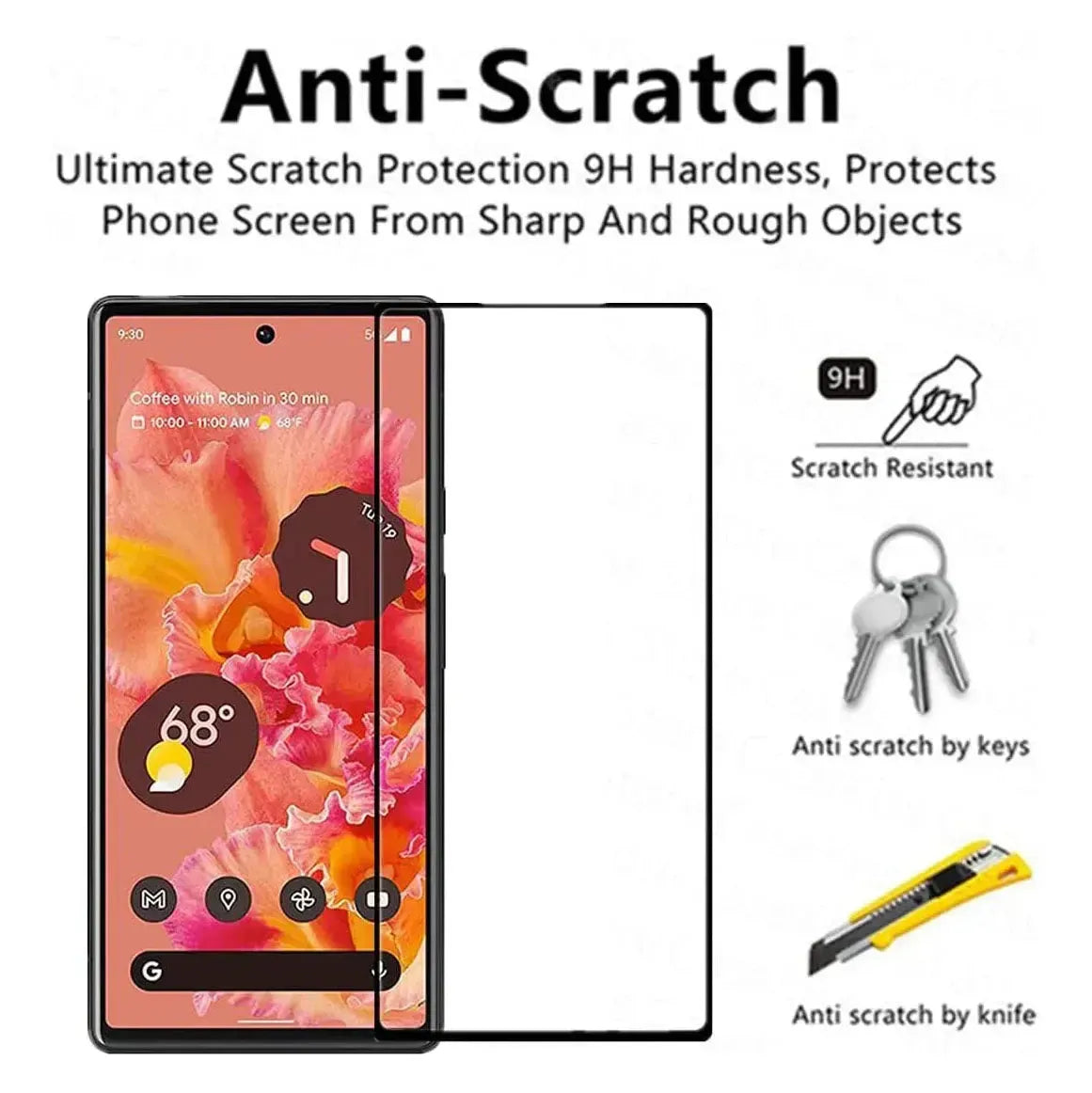 9D Full Coverage Screen Protector For Google Pixel 6 Tempered Glass