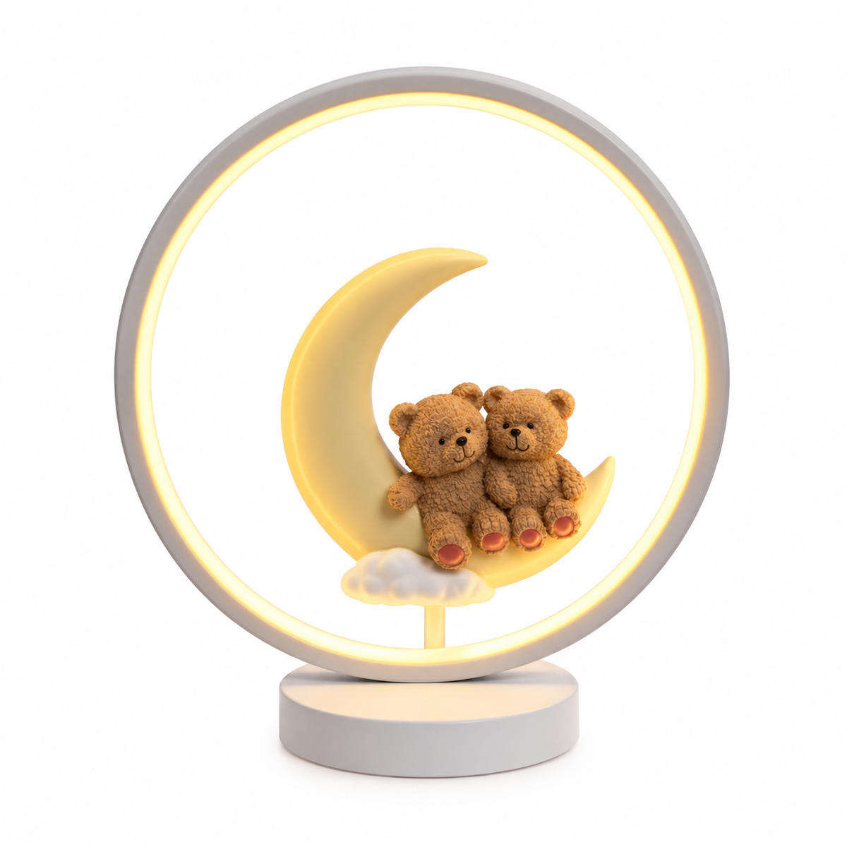 Teddy Duo On Moon Ring Light