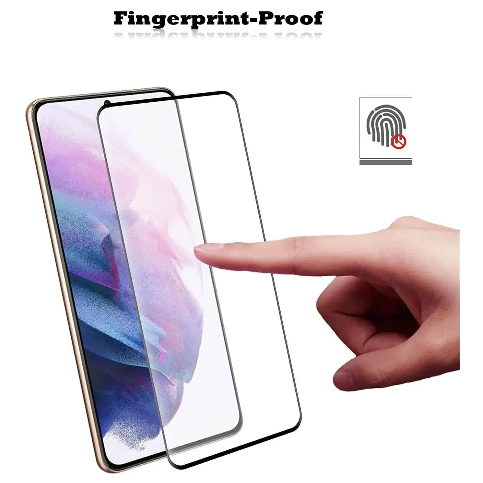 9D Full Coverage Screen Protector For Samsung Galaxy S21 Plus Tempered Glass Black