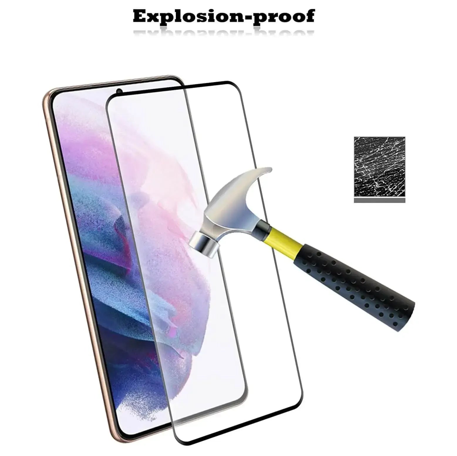 9D Full Coverage Screen Protector For Samsung Galaxy S21 Plus Tempered Glass Black