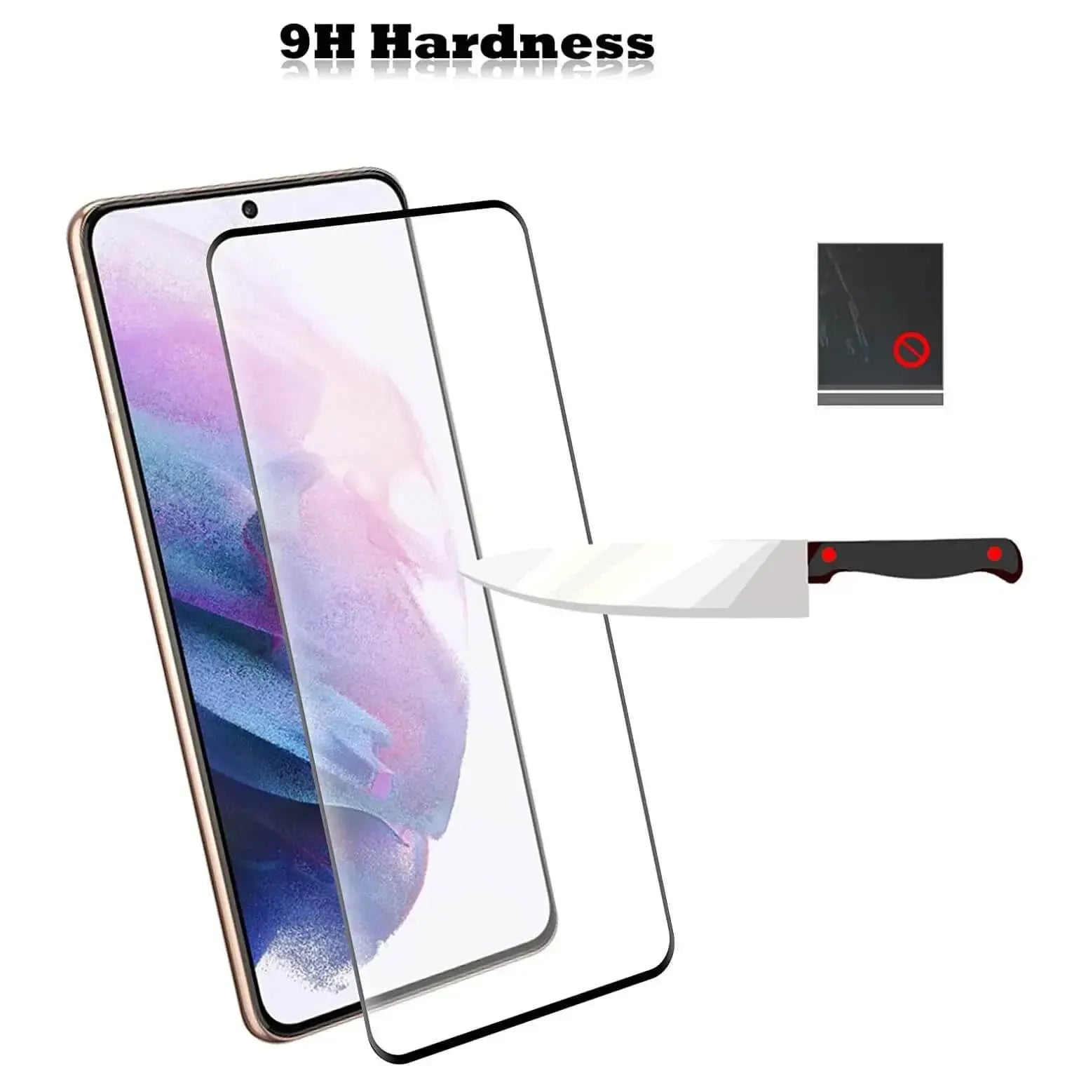 9D Full Coverage Screen Protector For Samsung Galaxy S21 Plus Tempered Glass Black