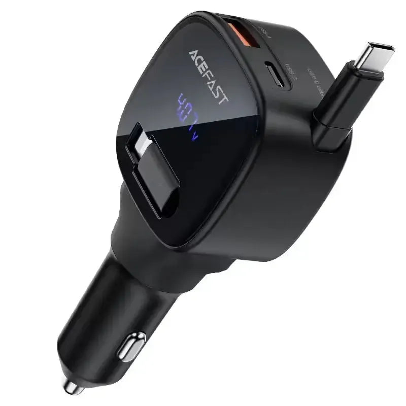 ACEFAST B17 95W Car Charger With Type-C Cable & iP Adaptor Black