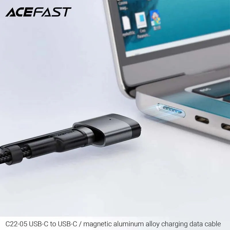 ACEFAST C22-05 2 In 1 USB-C To USB-C / Macbook 3 Charging Cable Black