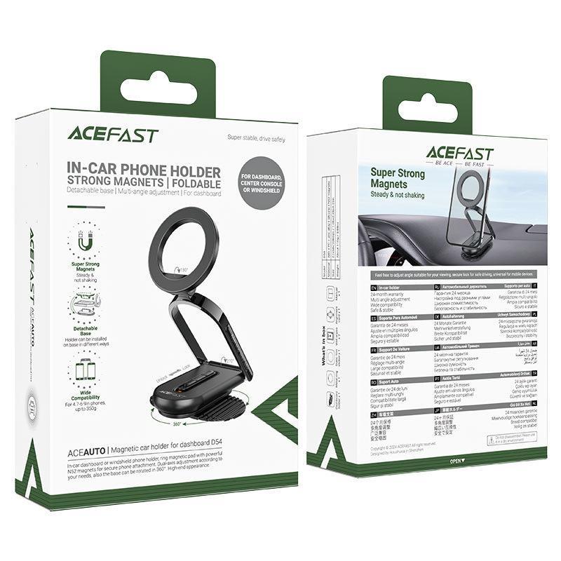 ACEFAST D54 Dash & Glass Foldable Magsafe Magnetic Car Holder Black