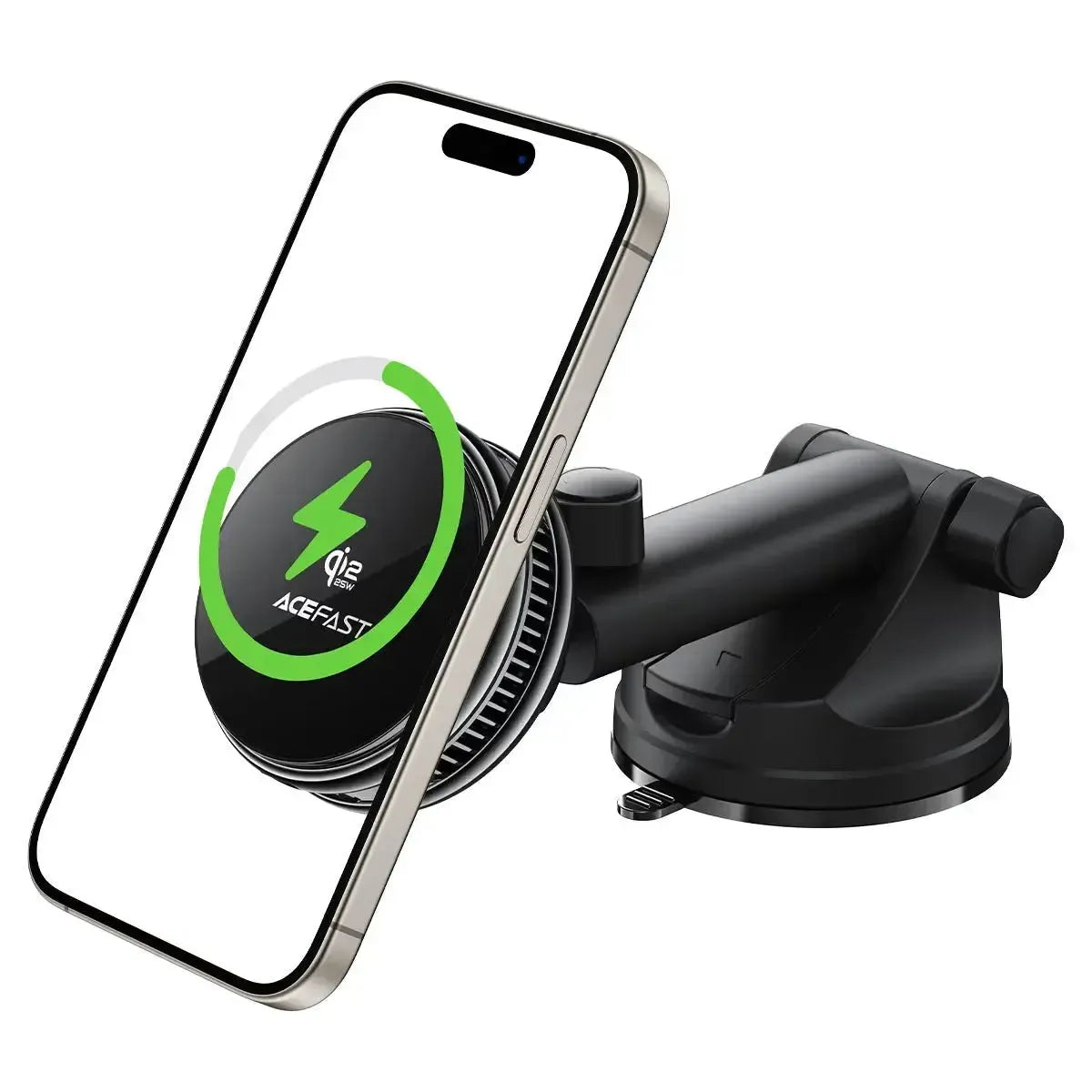 ACEFAST D67 QI2 25W Cooling Wireless Charging Holder With Suction Cup Black