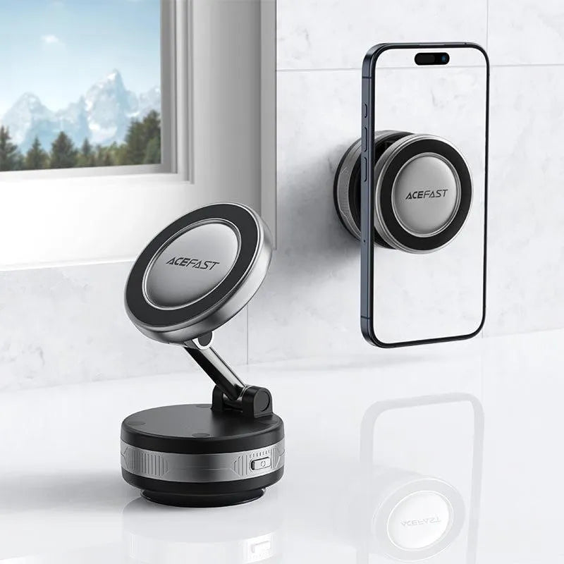 ACEFAST E30 Electric Suction Cup Magnetic Phone Holder Metal Gray