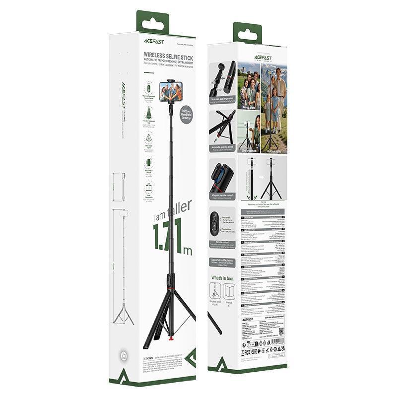 ACEFAST E31 Selfie Stick Tripod With Automatic Stutter Key Black