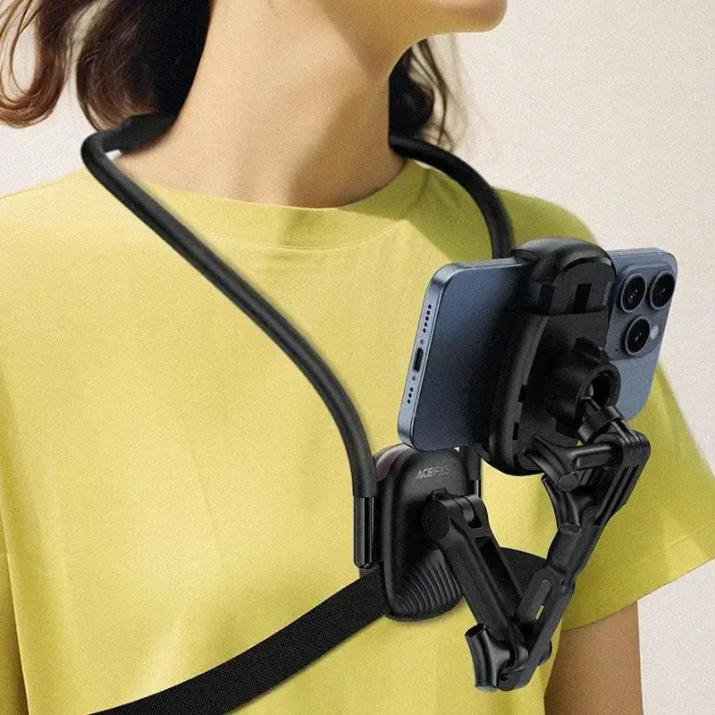 ACEFAST E33 Clamp Type Neck-Hanging Holder Black