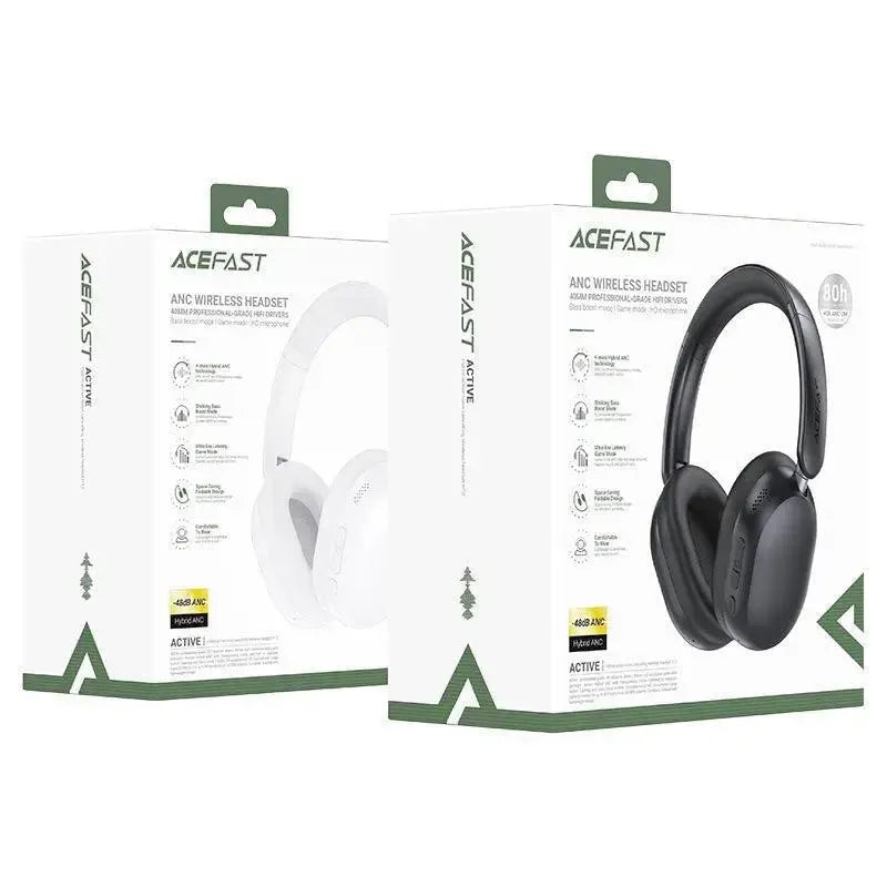 ACEFAST H12 Hybrid Active Noise Cancelling Wireless Headset White