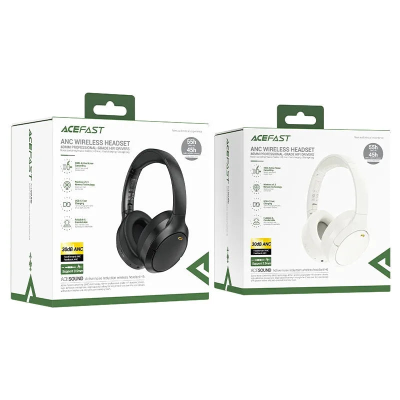 ACEFAST H6 Active Noise Canceling 55H Wireless Headset Black