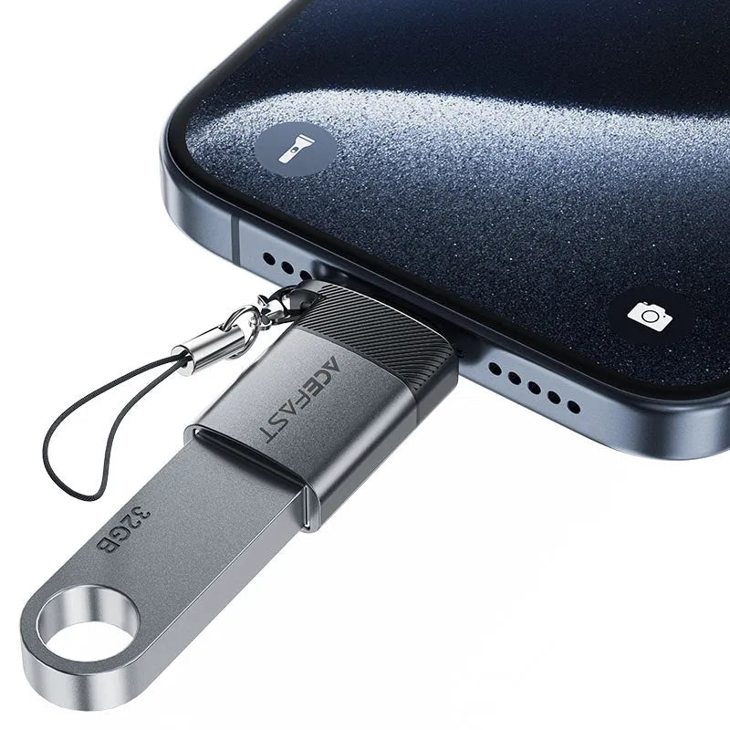 ACEFAST J7 USB-A Female To USB-C Male Adapter Metal Gray