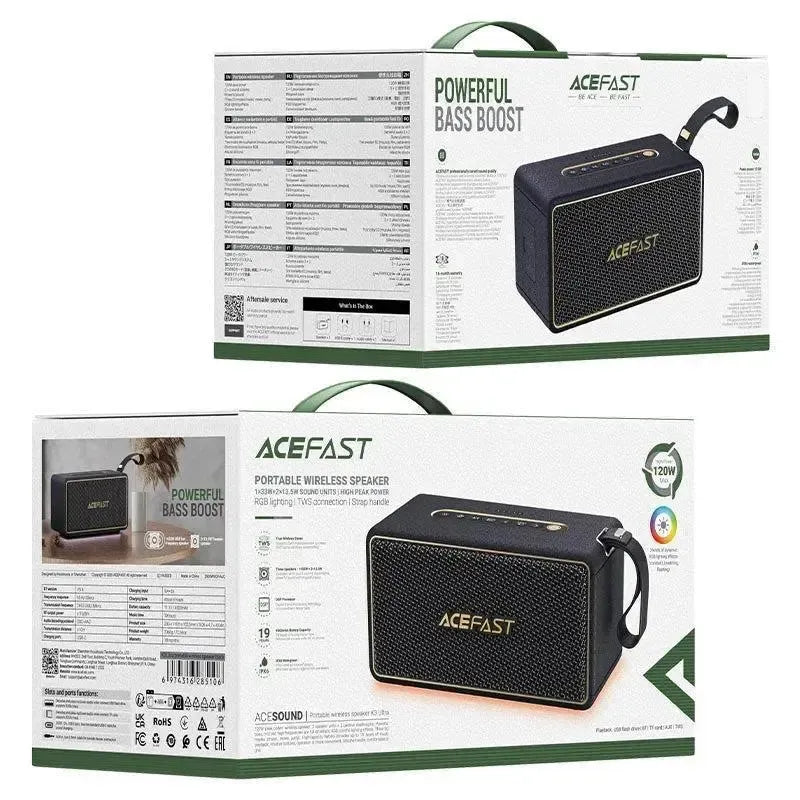 ACEFAST K3 Ultra Portable Bass Boost Wireless TWS Speaker 120W Black