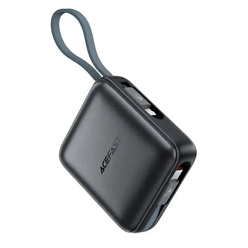 ACEFAST M23 Power Bank Built-In Dual Cables 10000mAh 22.5W Metal Gray