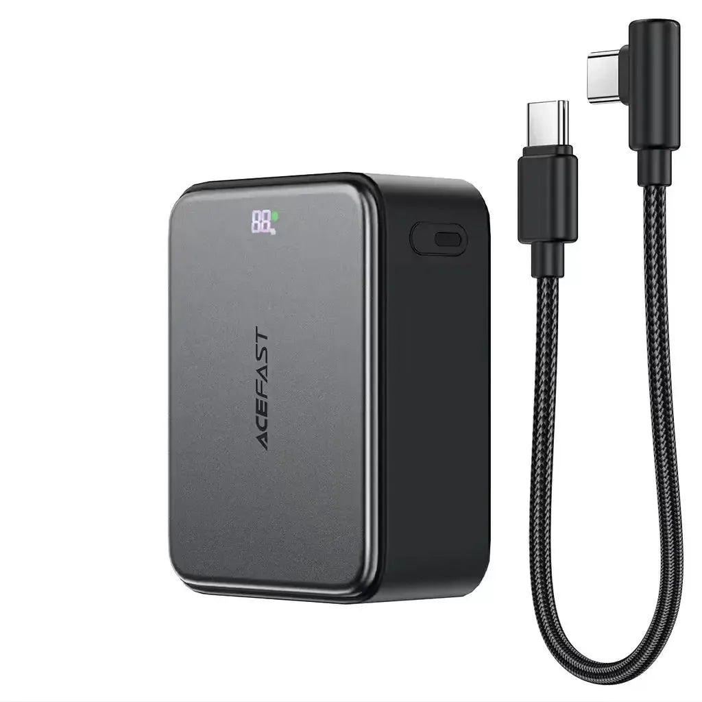 ACEFAST M28 PD 22.5W XHD-G85 Fast Charging Power Bank With C-C Cable 10000mAh Black