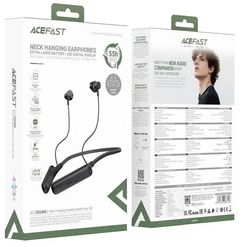 ACEFAST N8 Sports Wireless BT Neck Band 55H Black